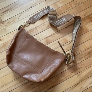 Madewell Tan Crossbody Bag with Steve Madden Web Strap